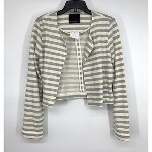 Harlowe & Graham Jacket Stripe Open Front Cropped Knit